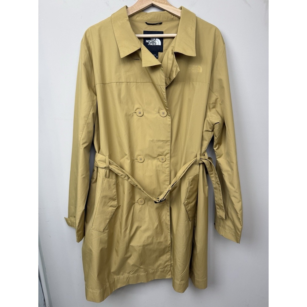 The North Face Women's XXL City Rain Belted Double Breasted Tan Trench Coat